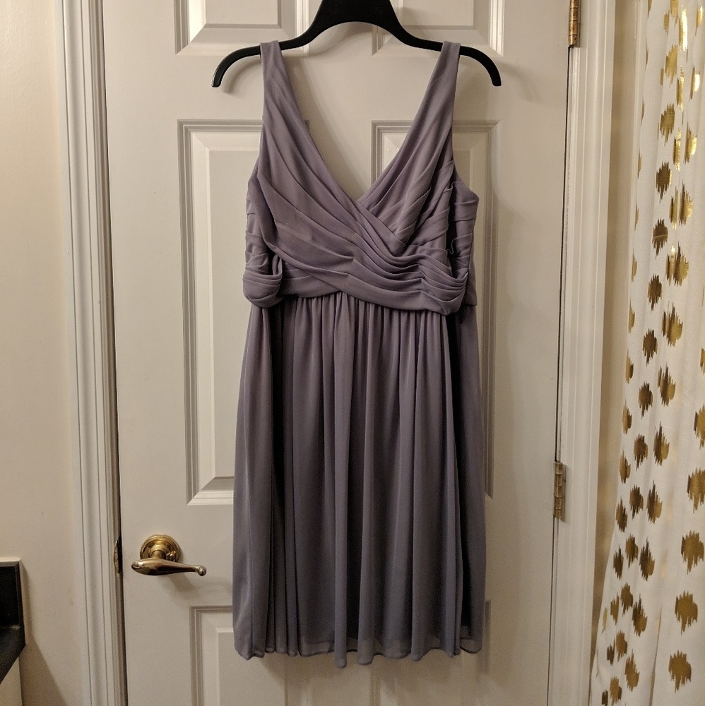 Size 14 David's Bridal Grey Chiffon Dress